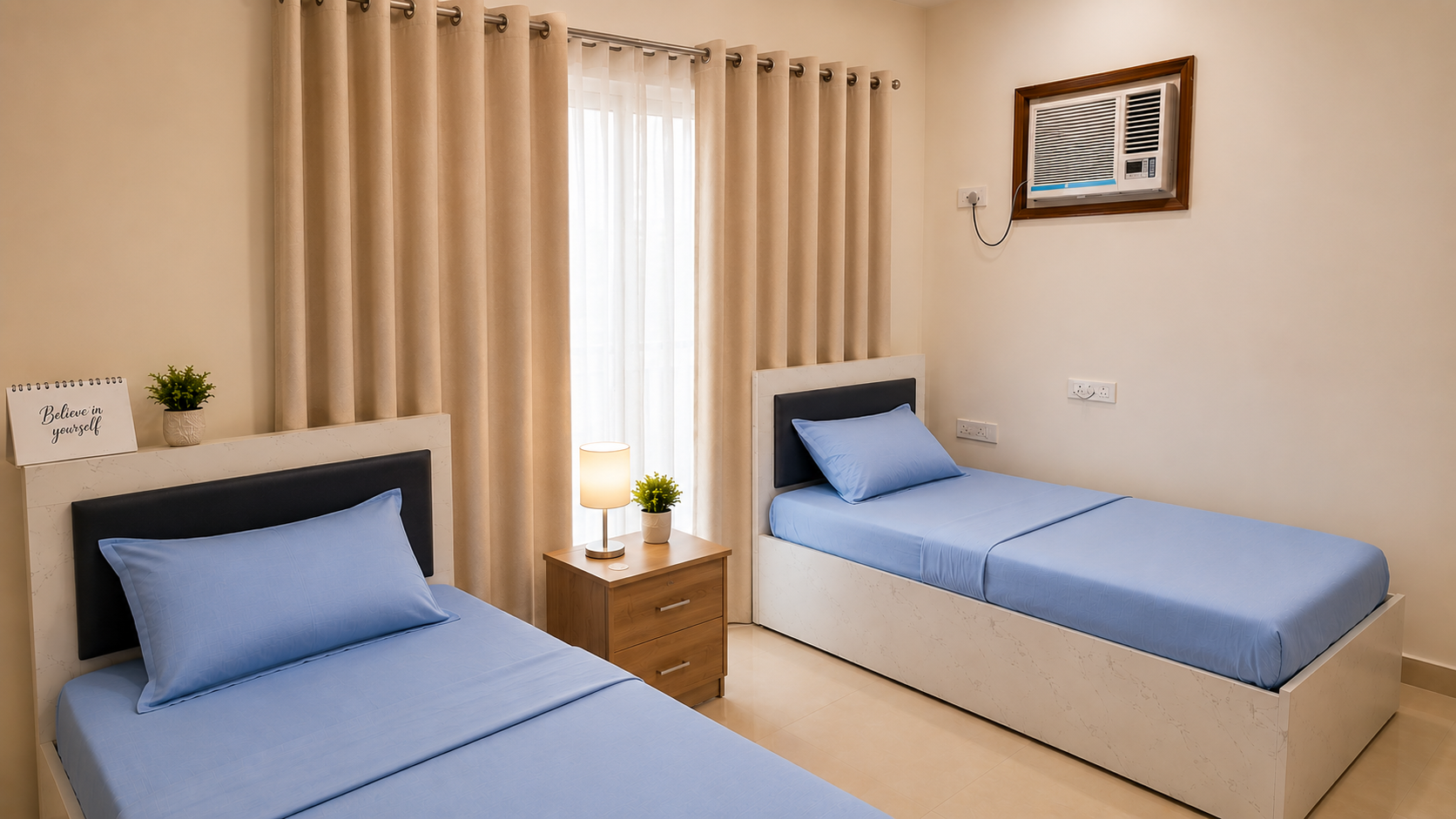 Twin Sharing Room Available in 2BHK Apartment, Malad East